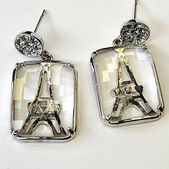 Clear Quartz Earrings Small Clear Glass Earrings Light Elegant Glass Earrings - Picture 1 of 10